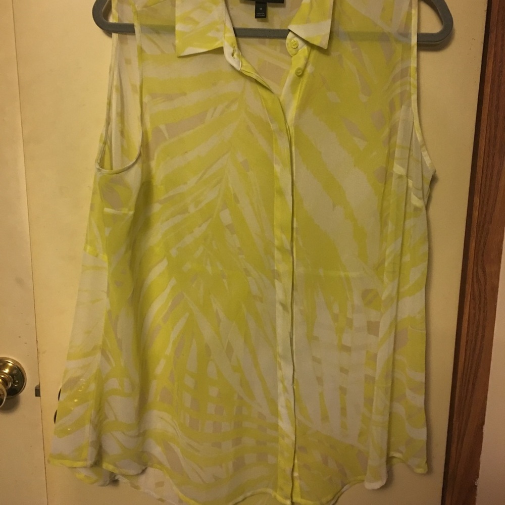 Lane Bryant button down see through tank